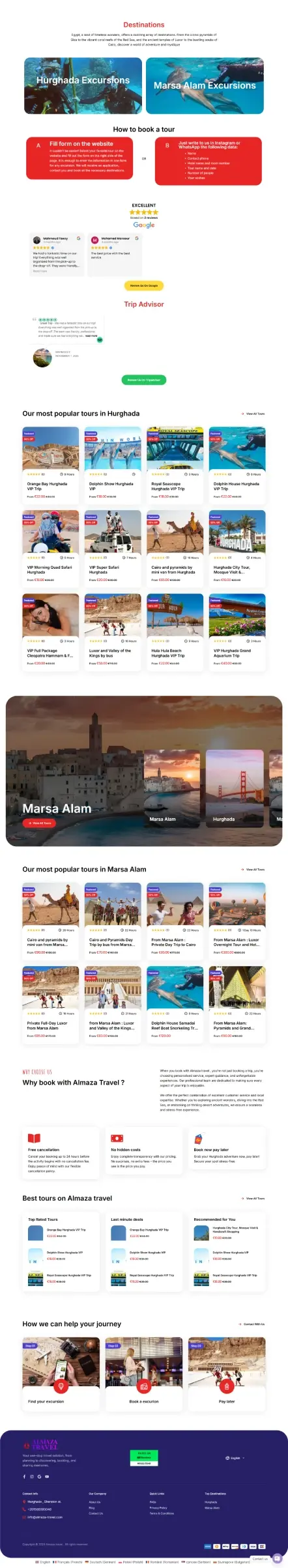Almaza Travel website